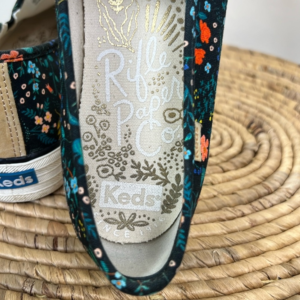 Keds Women's Black Floral Slip-On Sneakers - Picture 4 of 8